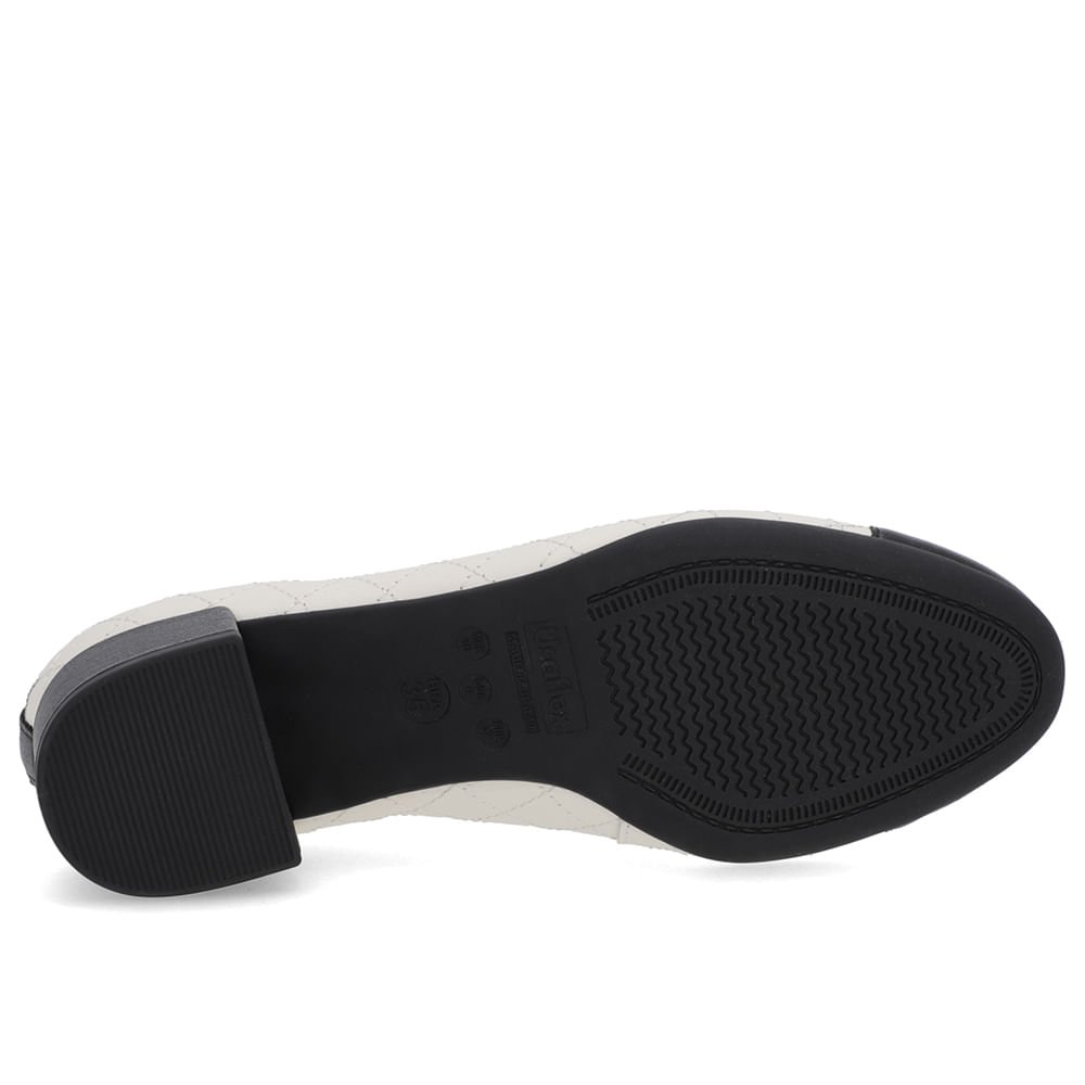 Scarpin Branco Marfim Couro Matelassê Branco 5