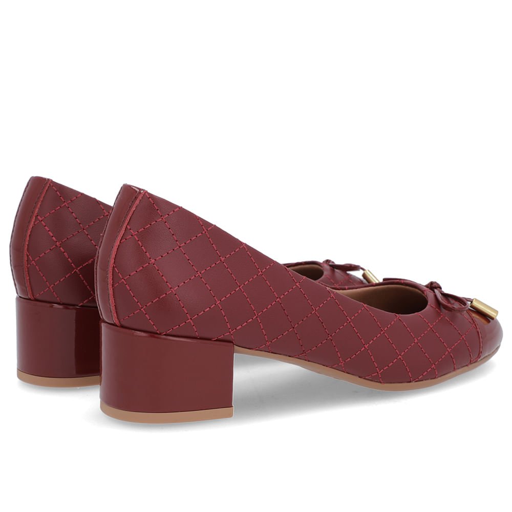 Scarpin Vermelho Couro Matelassê Vermelho 3