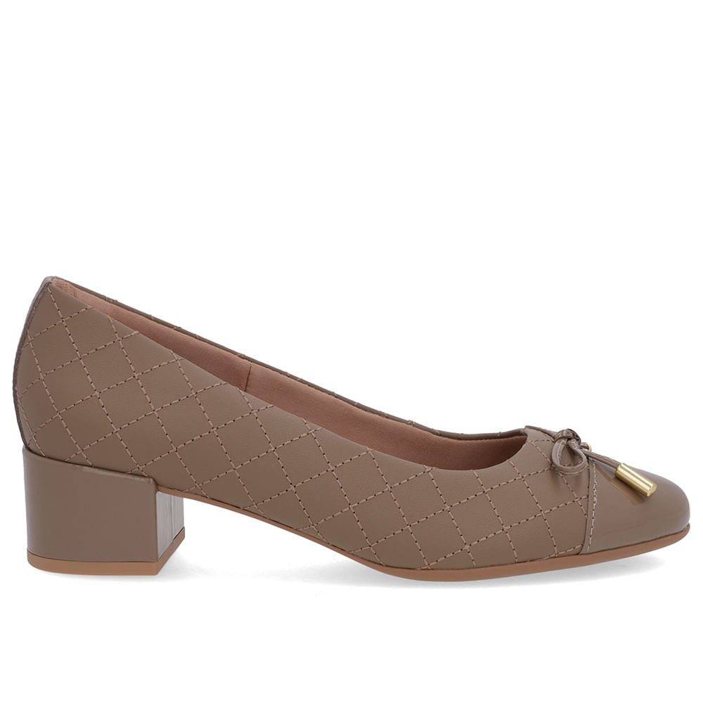 Scarpin Marrom Couro Matelassê