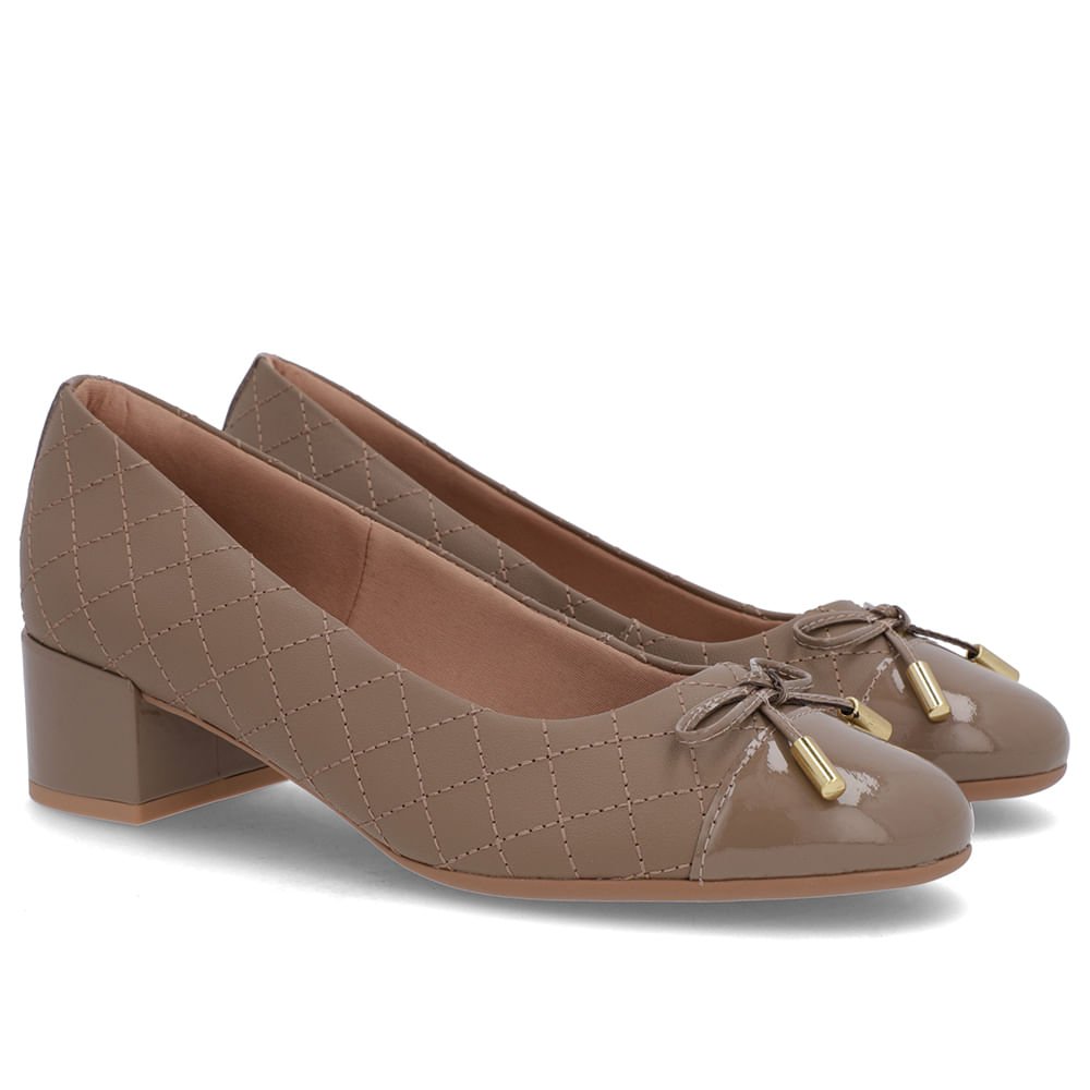 Scarpin Marrom Couro Matelassê Marrom 2