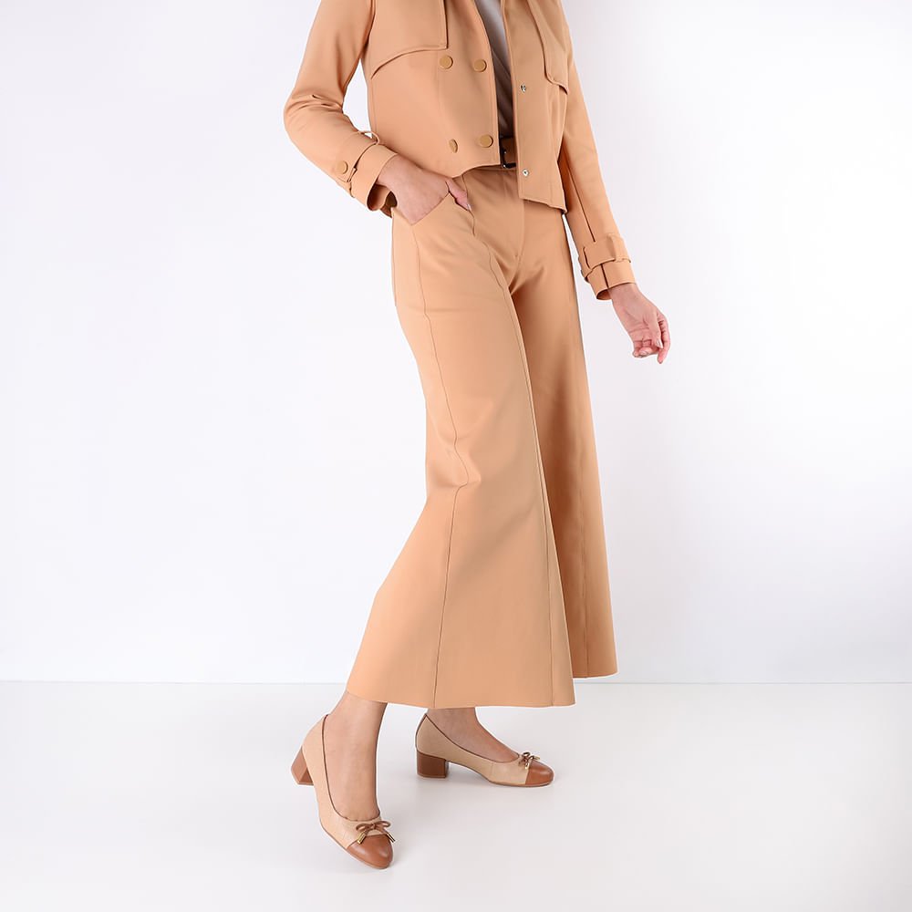 Scarpin Bege Couro Matelassê Bege 4