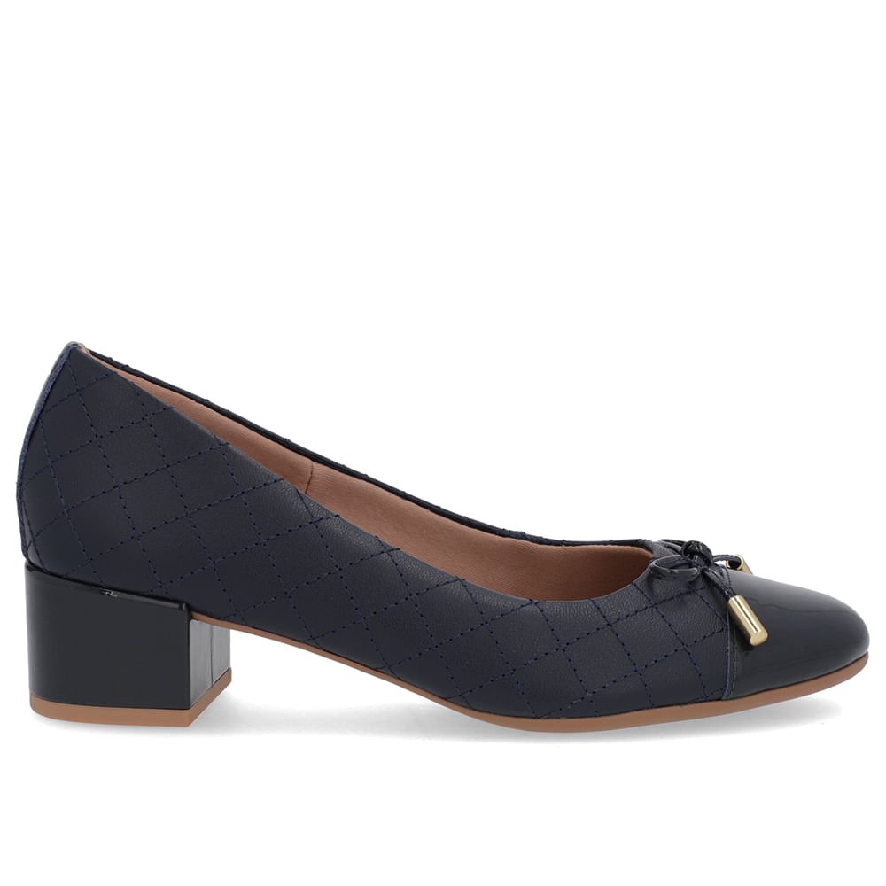 Scarpin Azul Couro Matelassê
