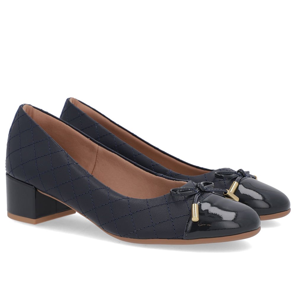 Scarpin Azul Couro Matelassê Azul 2