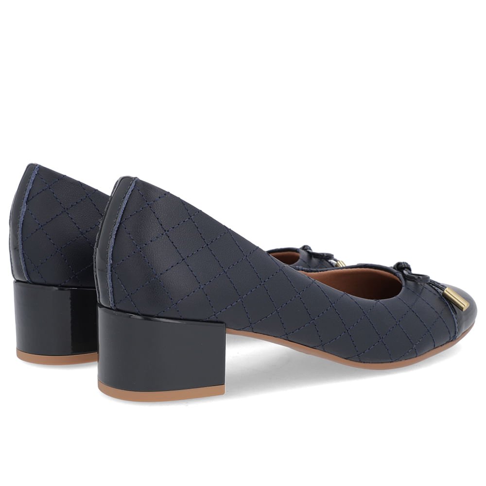 Scarpin Azul Couro Matelassê Azul 3