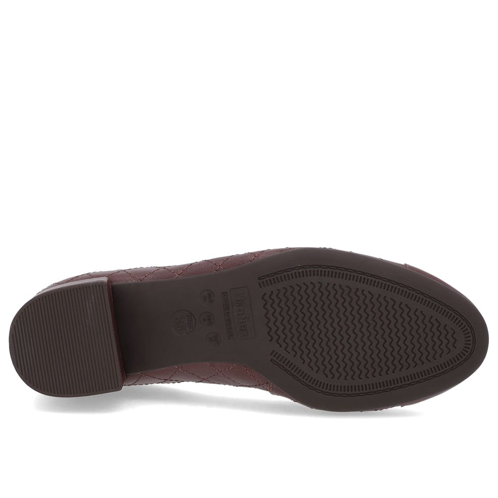 Scarpin Marrom Pinhão Couro Matelassê Marrom 5