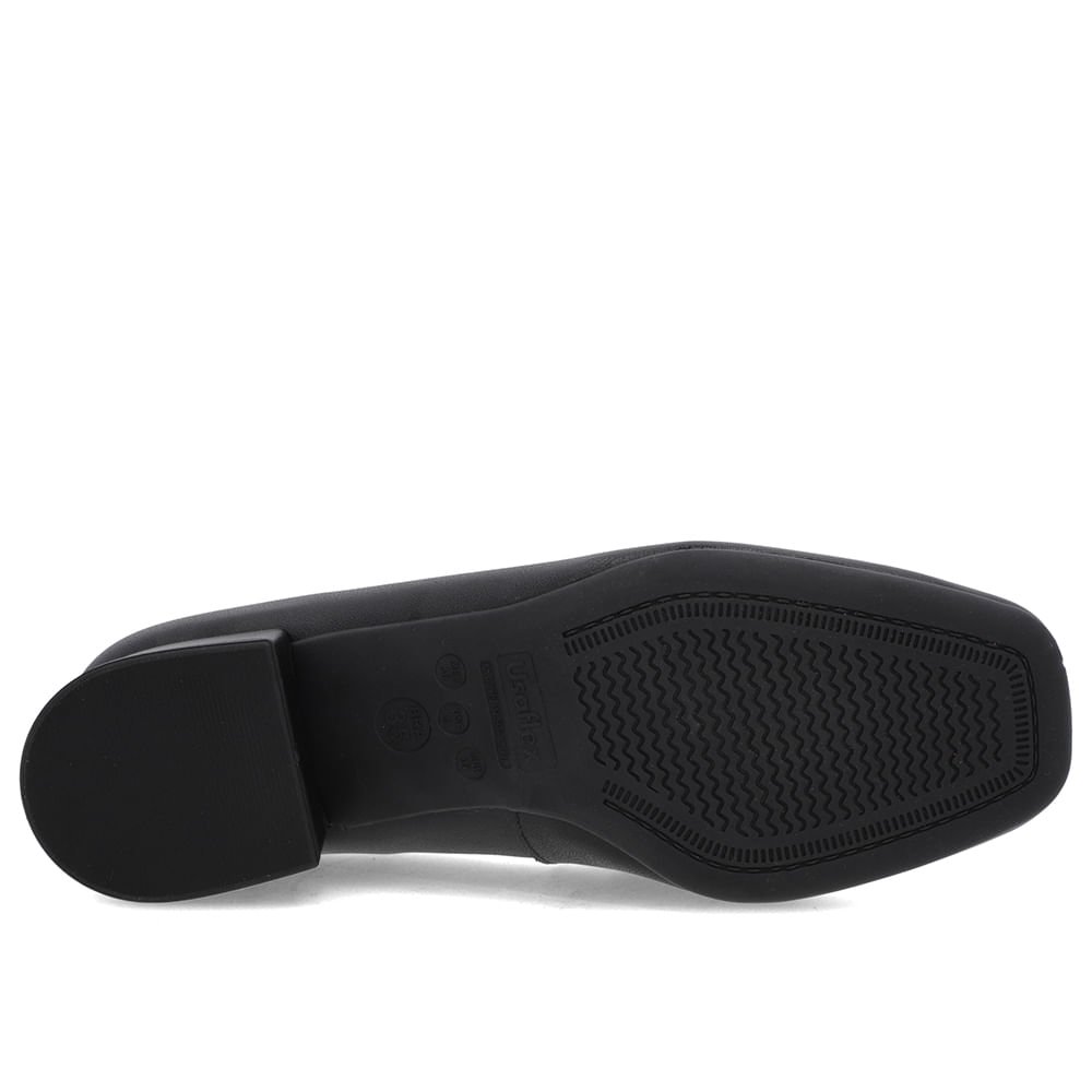Loafer Preto Couro Bico Quadrado Preto 5