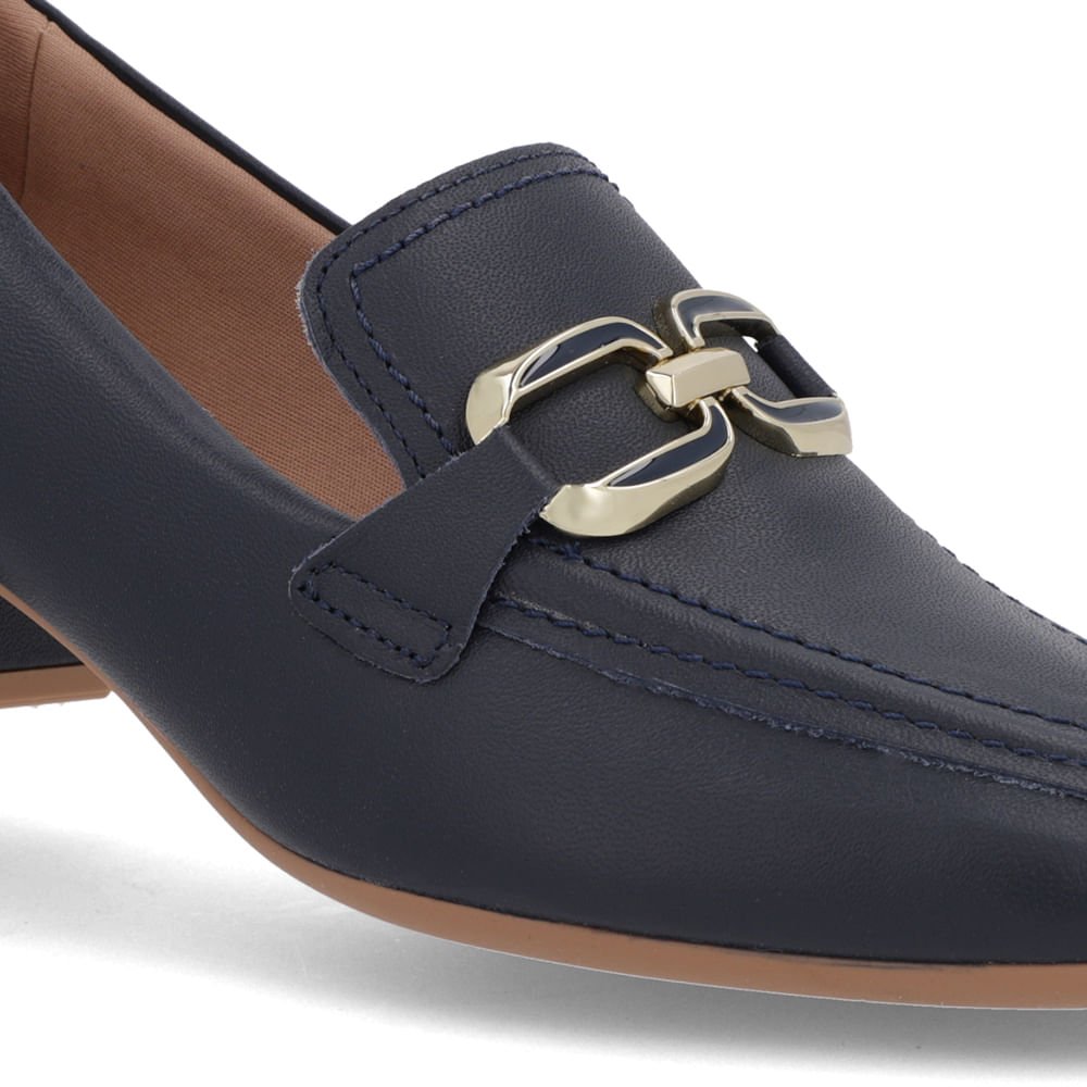 Loafer Azul Couro Bico Quadrado Azul 4