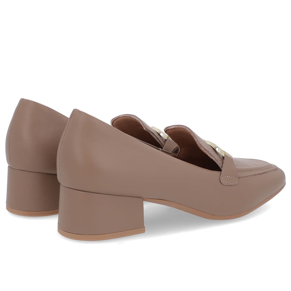 Loafer Marrom Couro Bico Quadrado Marrom 3