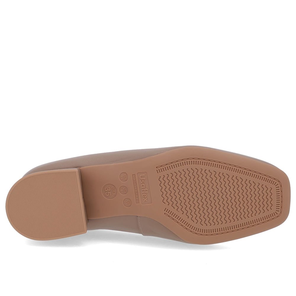 Loafer Marrom Couro Bico Quadrado Marrom 5