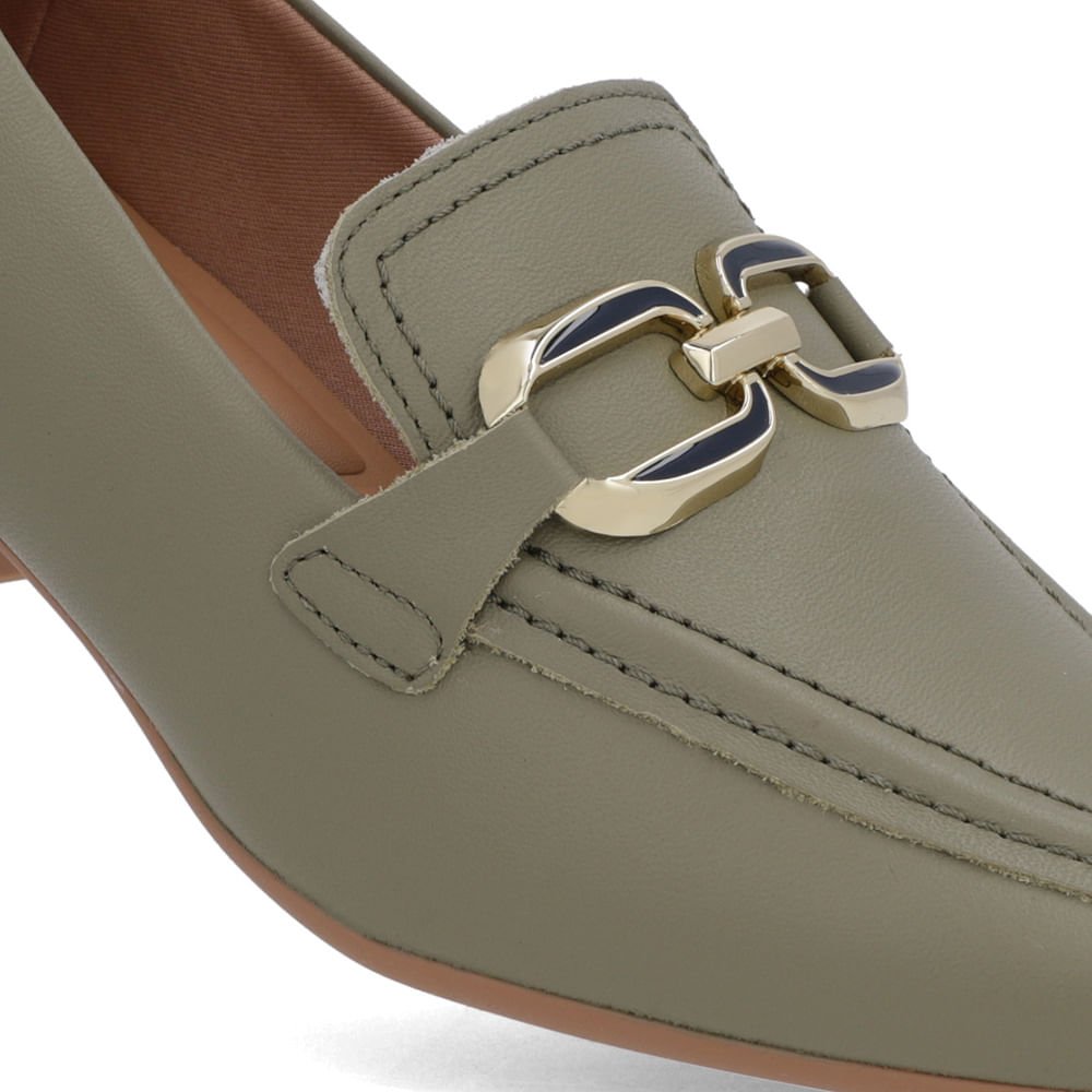 Loafer Verde Couro Bico Quadrado Verde 4
