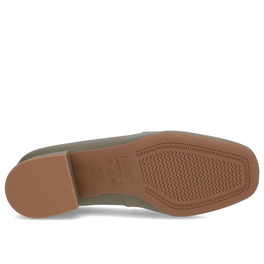 Loafer Verde Couro Bico Quadrado Verde 5