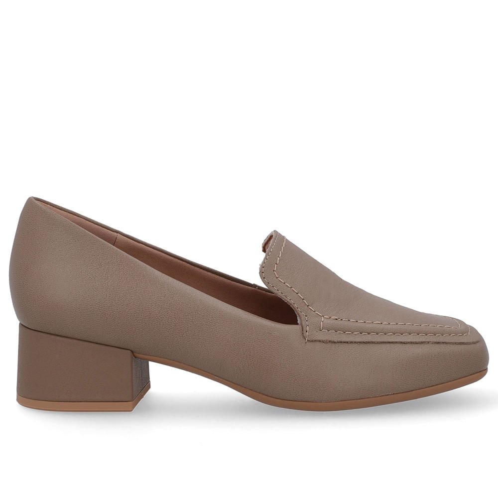 Loafer Marrom Couro Bico Quadrado Clássico Marrom 1