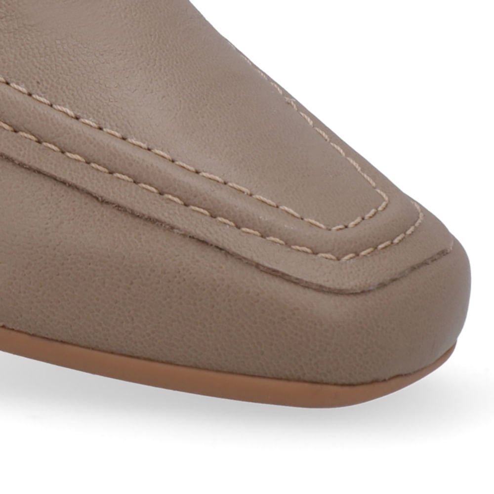 Loafer Marrom Couro Bico Quadrado Clássico Marrom 4