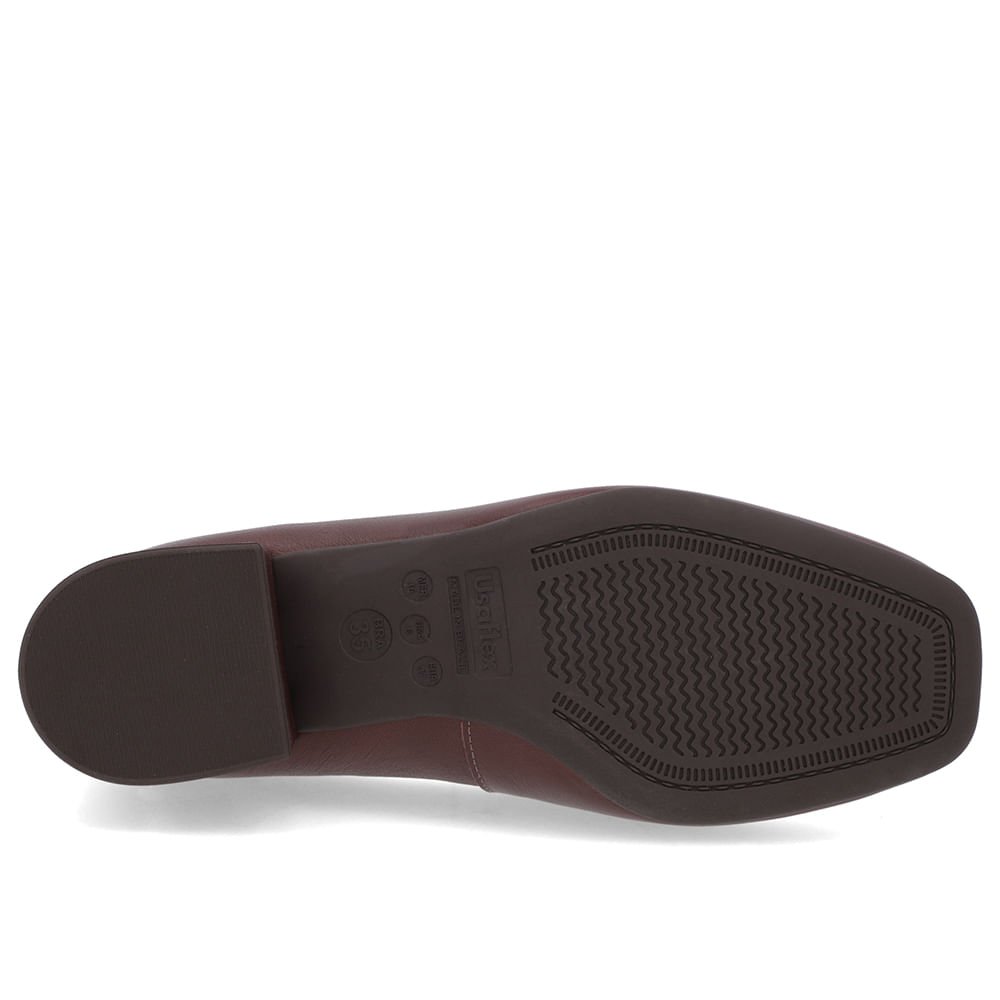 Loafer Marrom Pinhão Couro Bico Quadrado Clássico Marrom 5