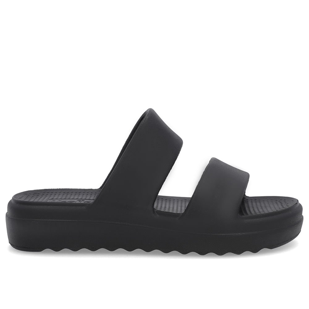 Chinelo Slide Preto Poofy Tiras Eva