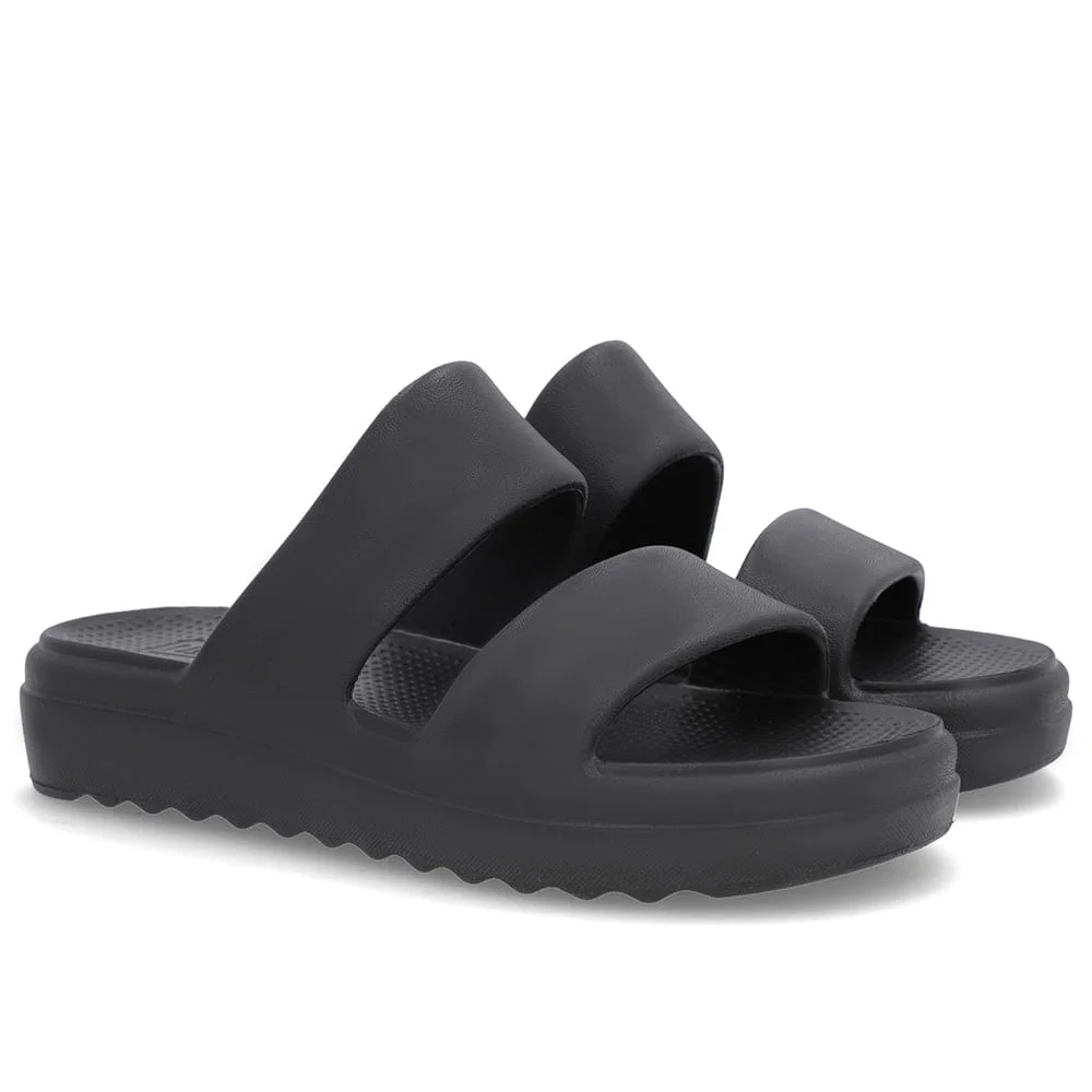 Chinelo Slide Preto Poofy Tiras Eva Preto 2