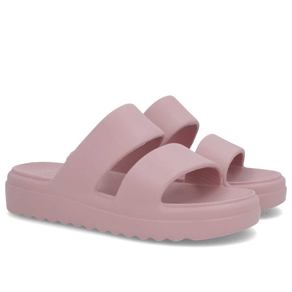 Chinelo Slide Bege Rose Poofy Tiras Eva Bege 2