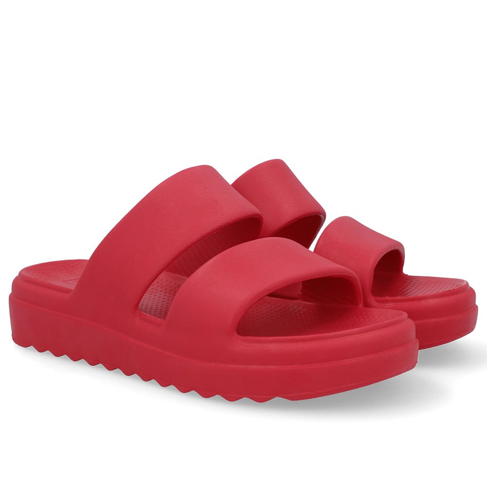 Chinelo Slide Vermelho Poofy Tiras Eva Vermelho 2