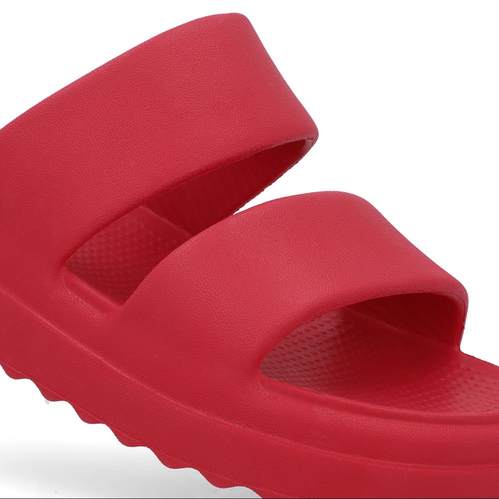 Chinelo Slide Vermelho Poofy Tiras Eva Vermelho 4