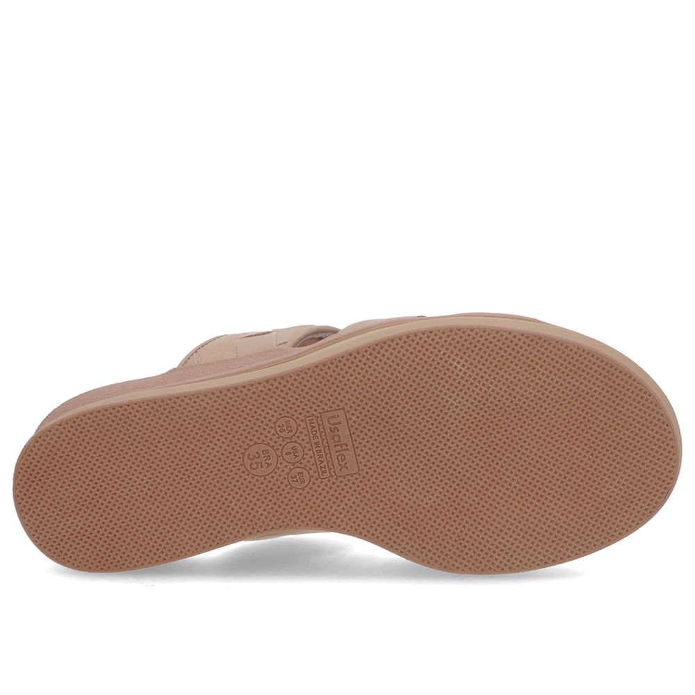 Tamanco Bege Couro Tira Trançada Bege 5