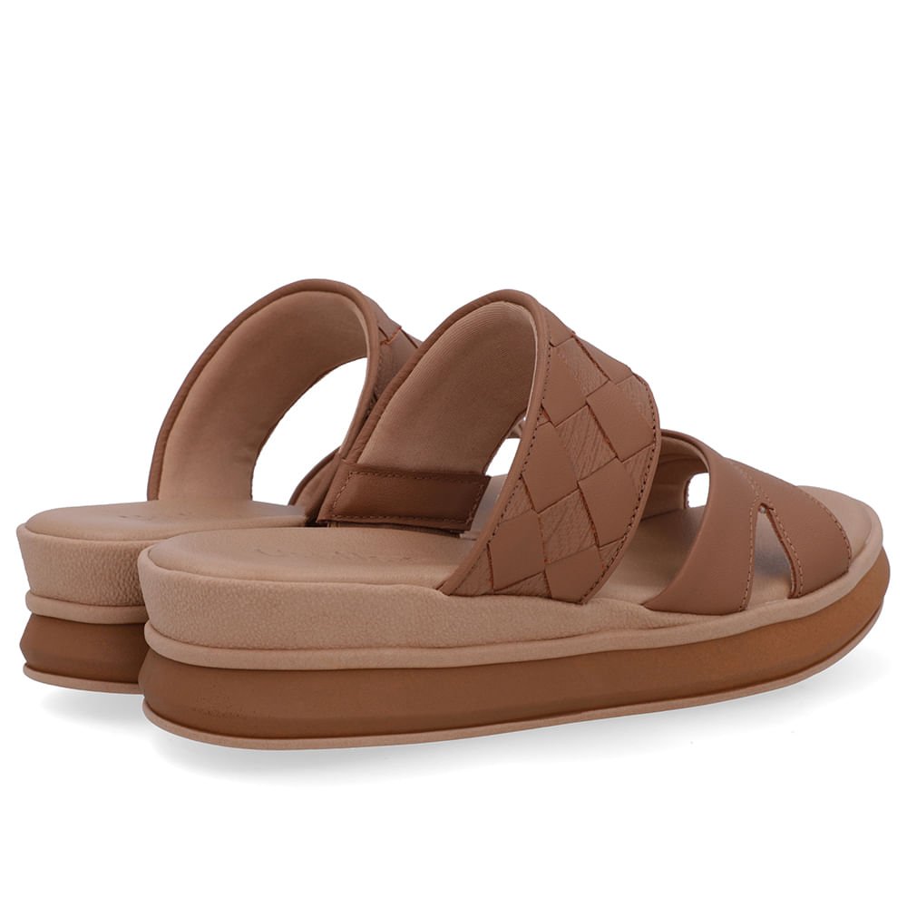 Tamanco Marrom Couro Tira Trançada Marrom 3