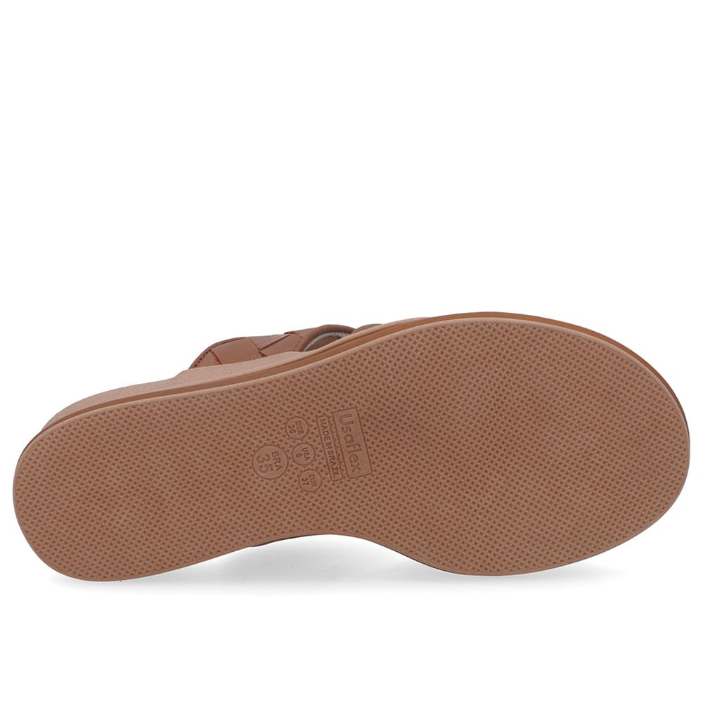 Tamanco Marrom Couro Tira Trançada Marrom 5