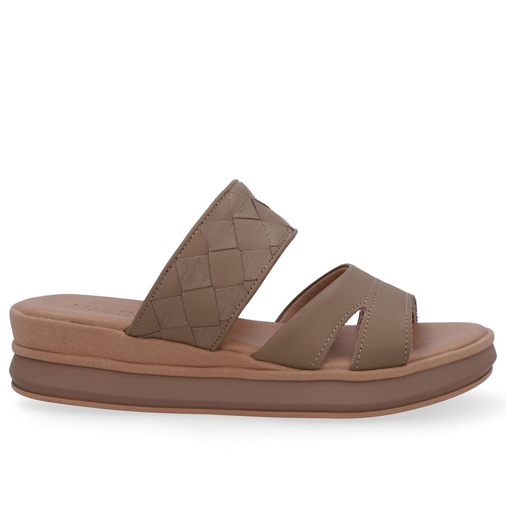 Tamanco Marrom Fendi Couro Tira Trançada