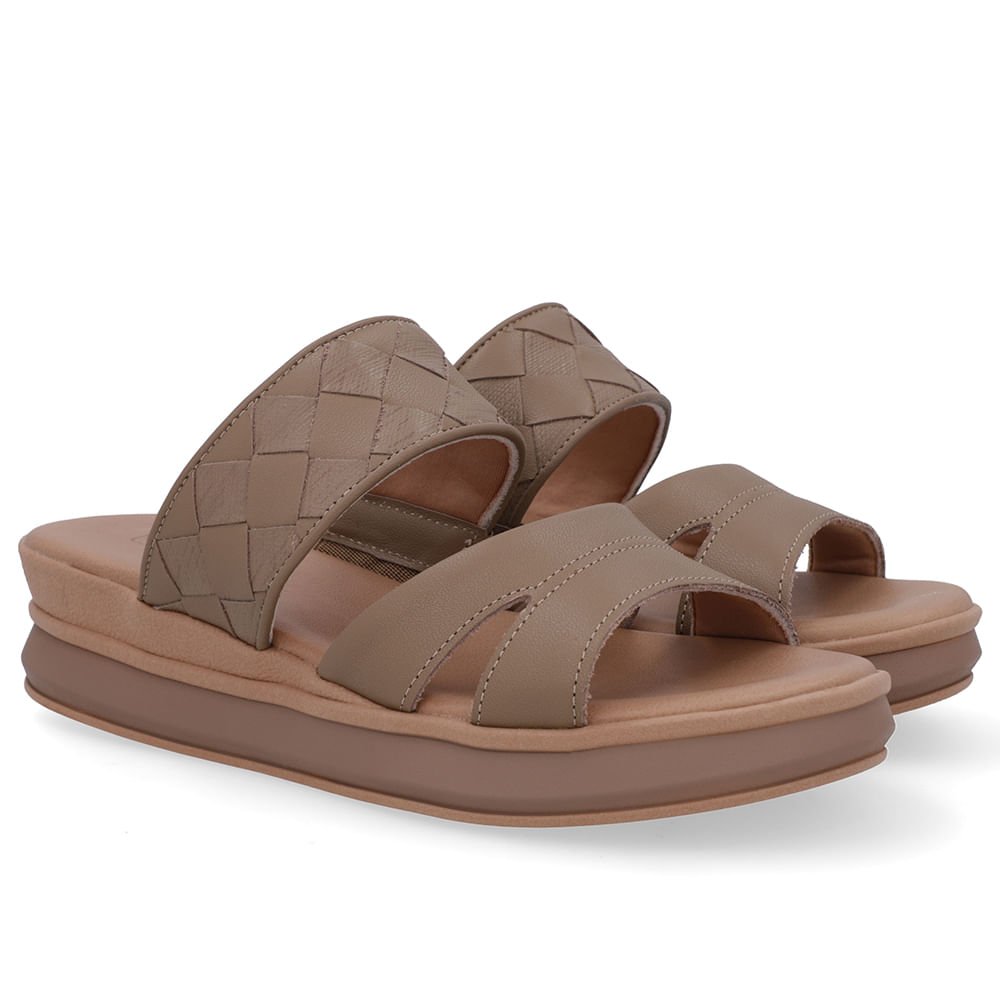 Tamanco Marrom Fendi Couro Tira Trançada Marrom 2