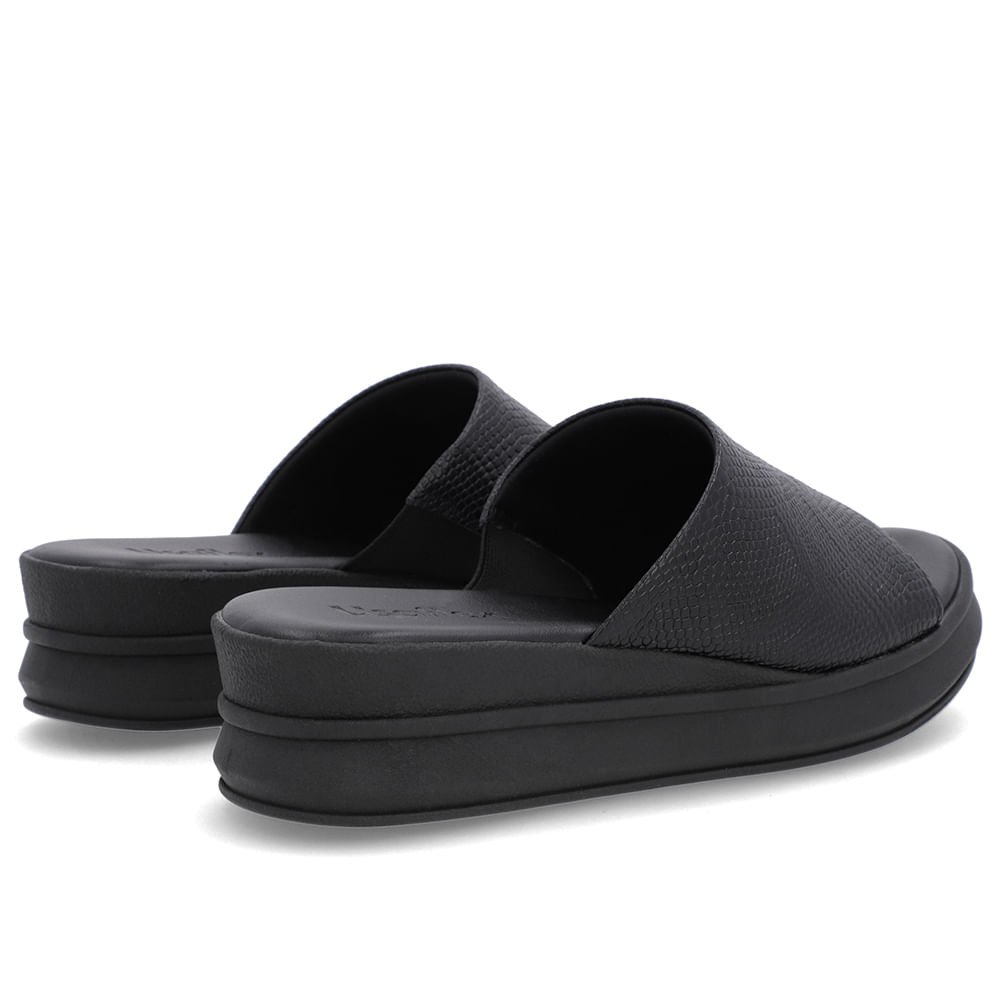 Tamanco Preto Couro Tira Textura Preto 3