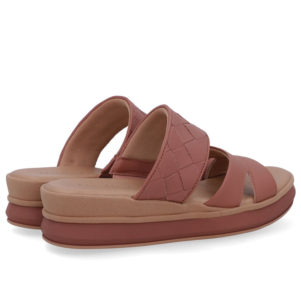 Tamanco Rosa Couro Tira Trançada Rosa 3