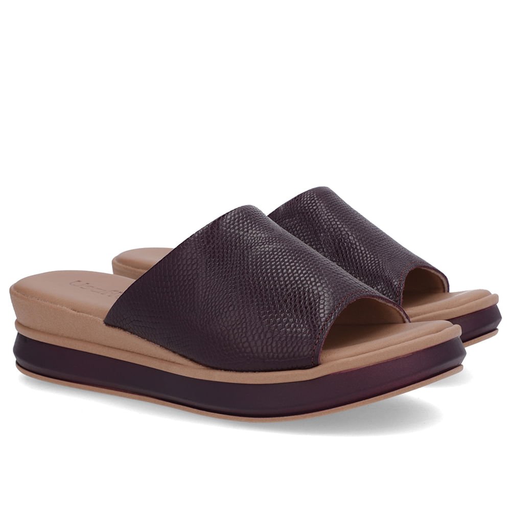 Tamanco Roxo Couro Tira Textura Roxo 2