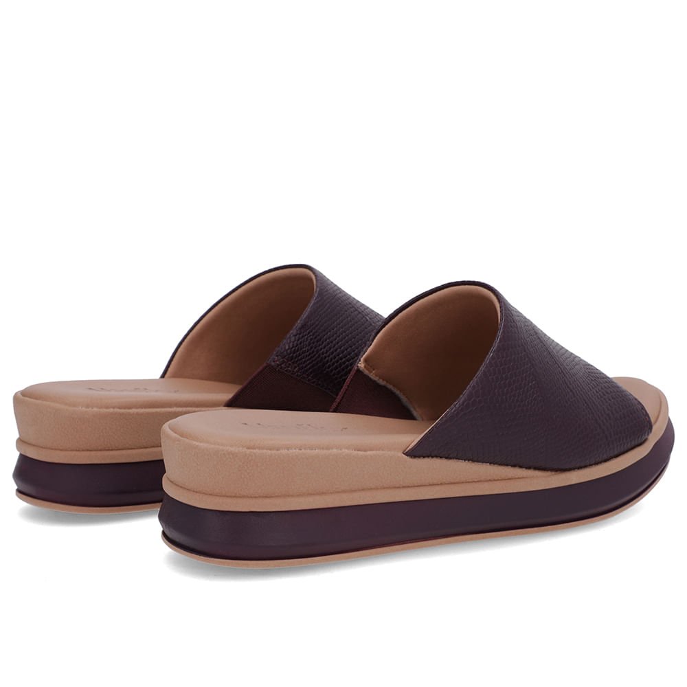 Tamanco Roxo Couro Tira Textura Roxo 3