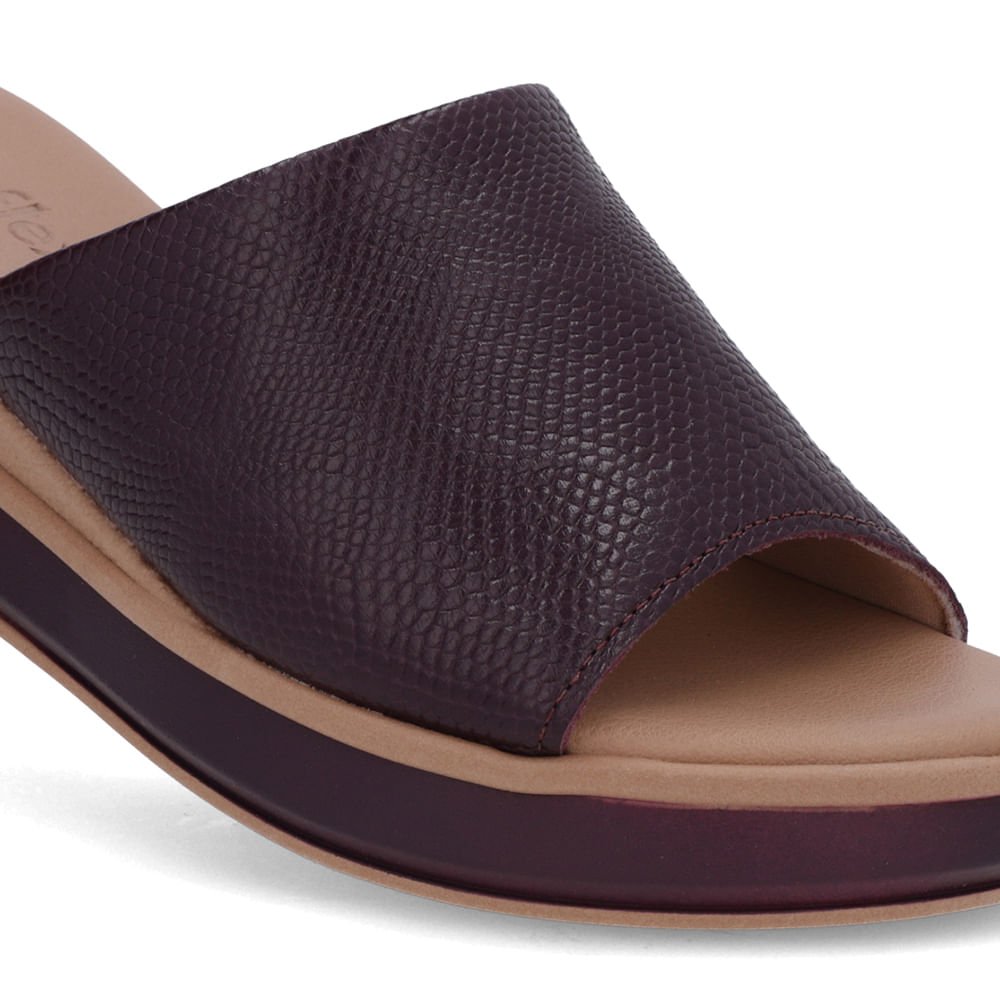 Tamanco Roxo Couro Tira Textura Roxo 4