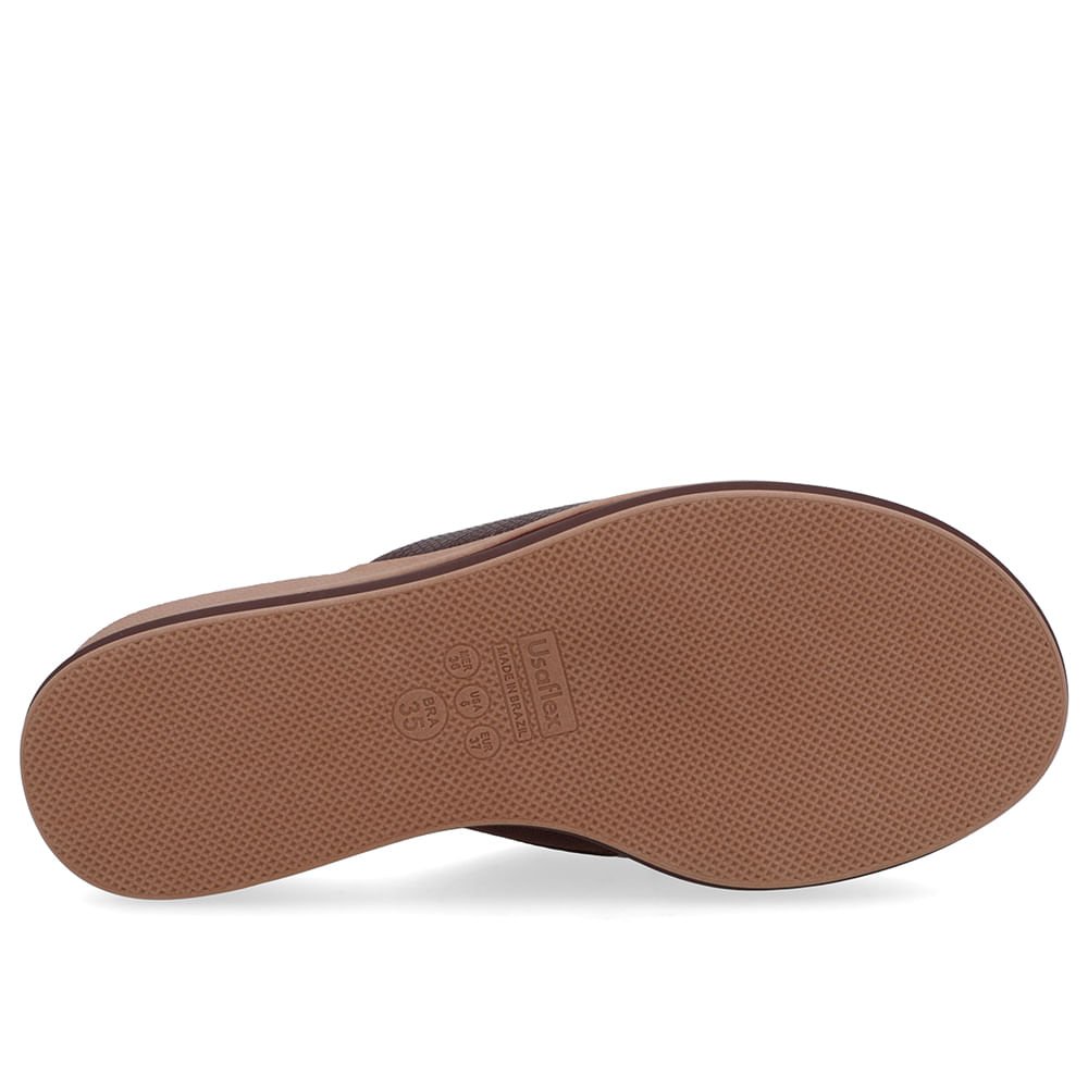 Tamanco Marrom Couro Tira Textura Marrom 5