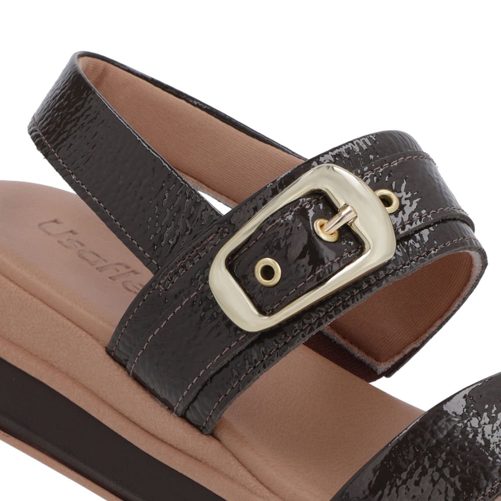 Sandália Salto Plataforma Verniz Marrom Ganache Marrom 4