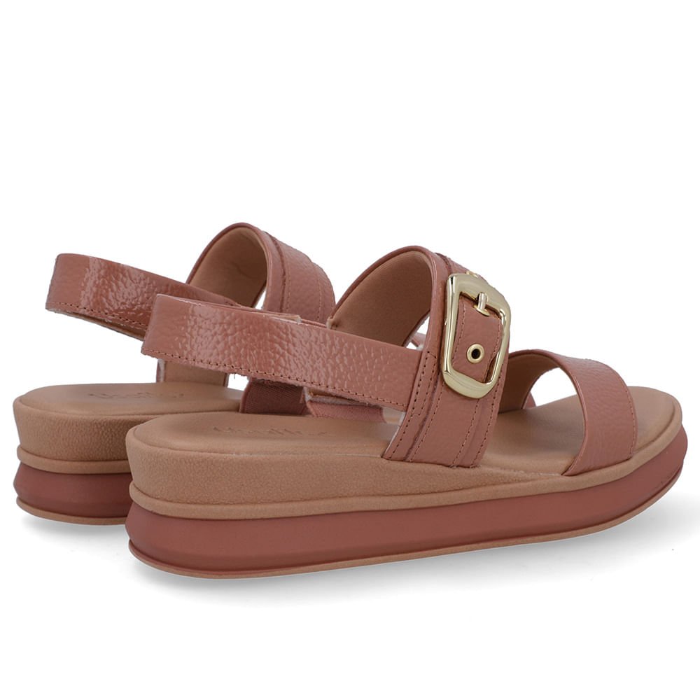 Sandália Salto Plataforma Verniz Rosa Rosa 3