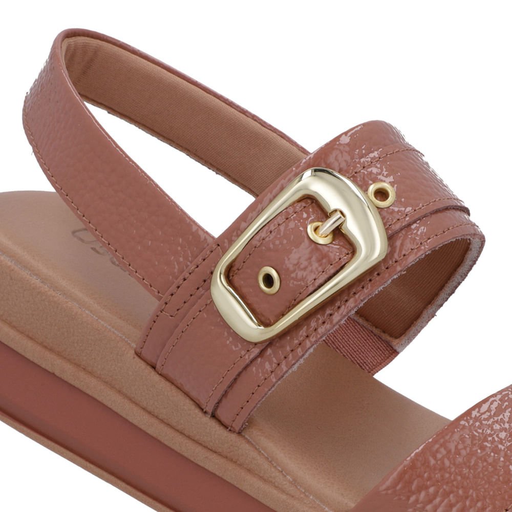 Sandália Salto Plataforma Verniz Rosa Rosa 4