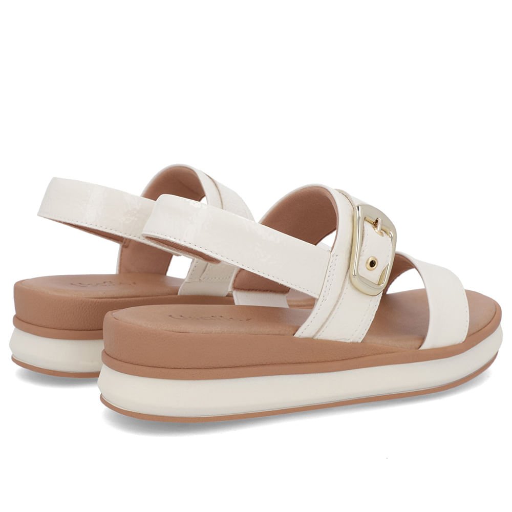 Sandália Salto Plataforma Verniz Branca Marfim Branco 2