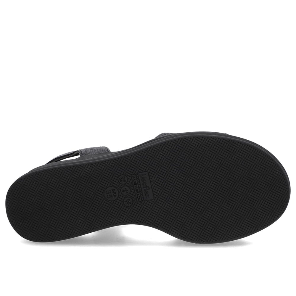 Sandália Salto Plataforma Couro Snake Preta Preto 5