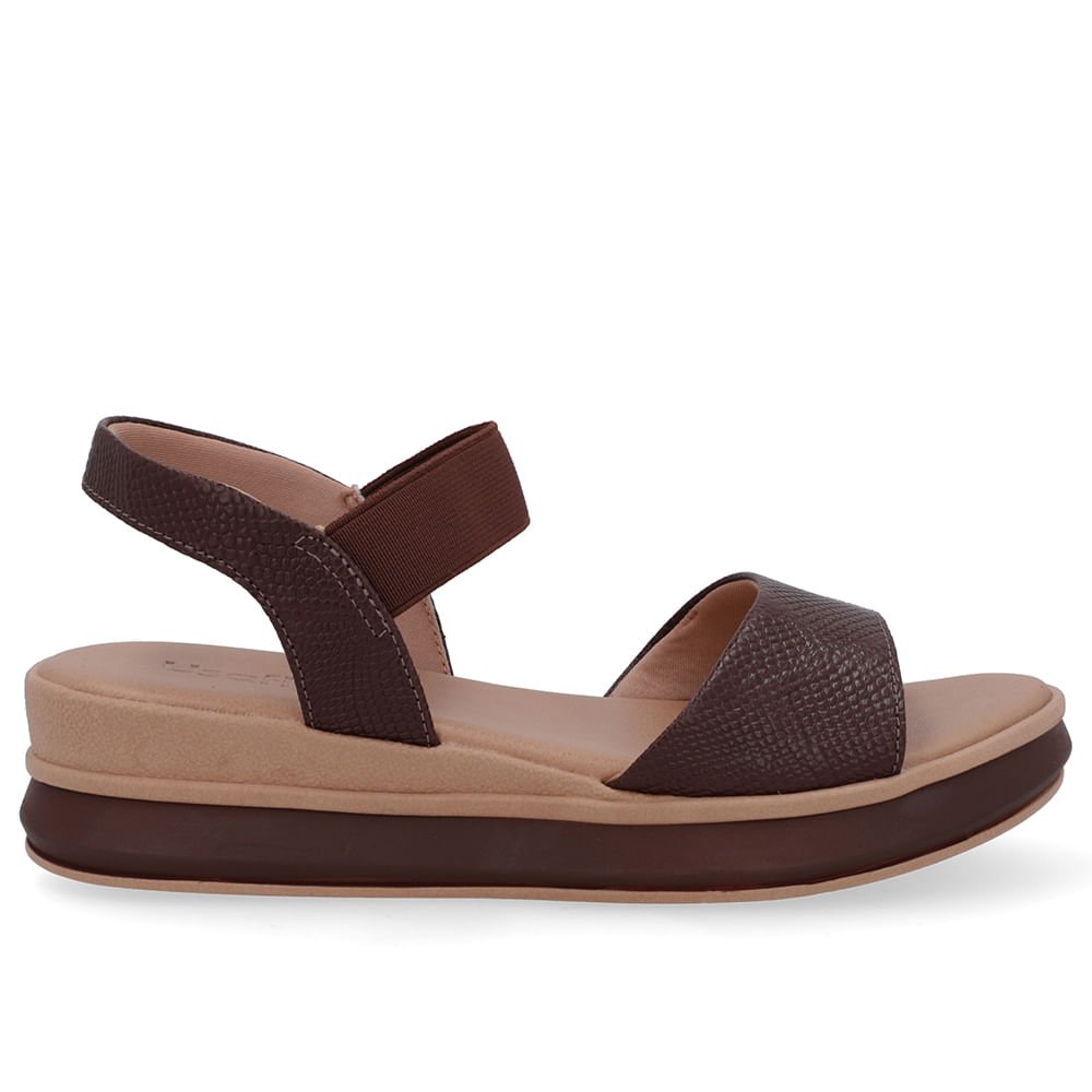 Sandália Salto Plataforma Couro Snake Marrom Marrom 1