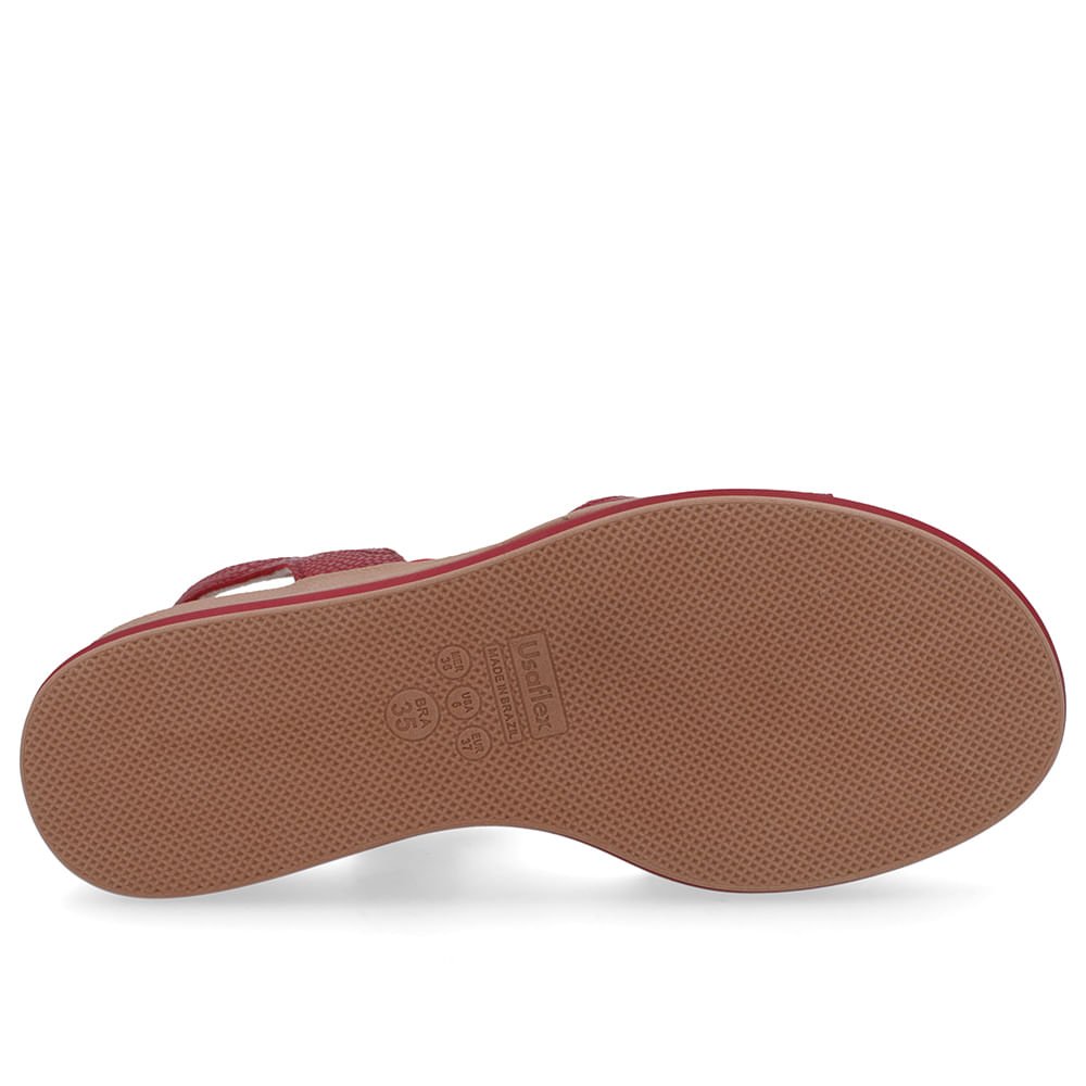 Sandália Salto Plataforma Couro Snake Vermelha Vermelho 5