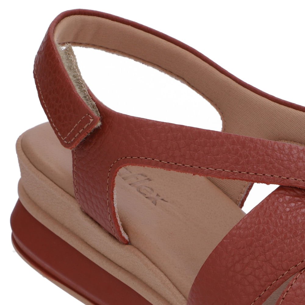 Sandália Salto Plataforma Couro Marrom Tiras Trançadas Marrom 4