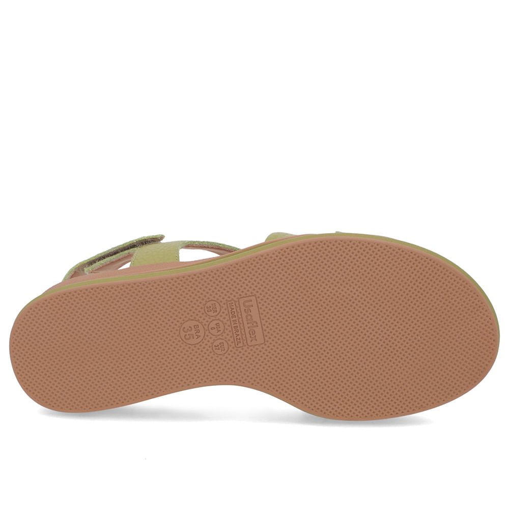 Sandália Salto Plataforma Couro Verde Tiras Trançadas Verde 5