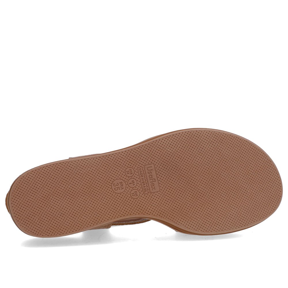 Sandália Salto Plataforma Couro Marrom Tiras Trançadas Marrom 5