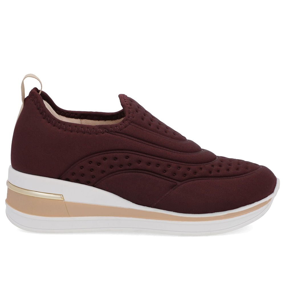 Tênis Casual Roxo Elastano Detalhes