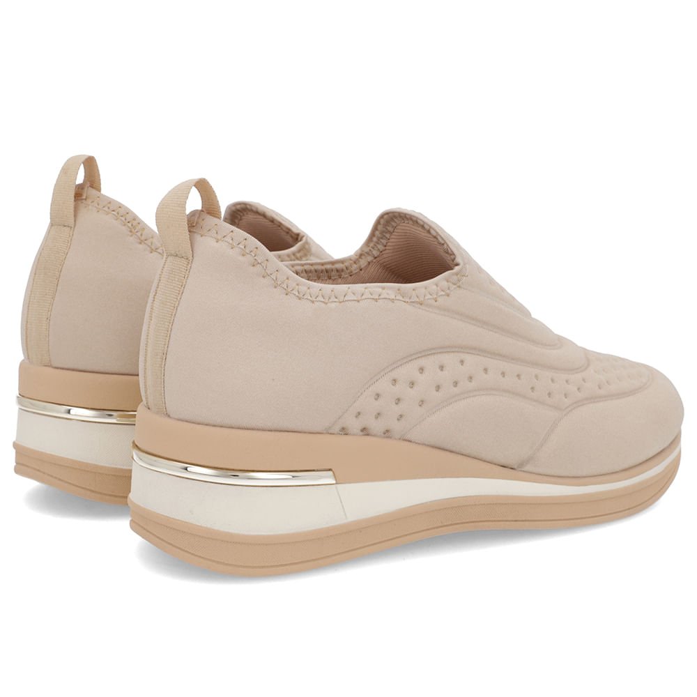 Tênis Casual Bege Elastano Detalhes Bege 3