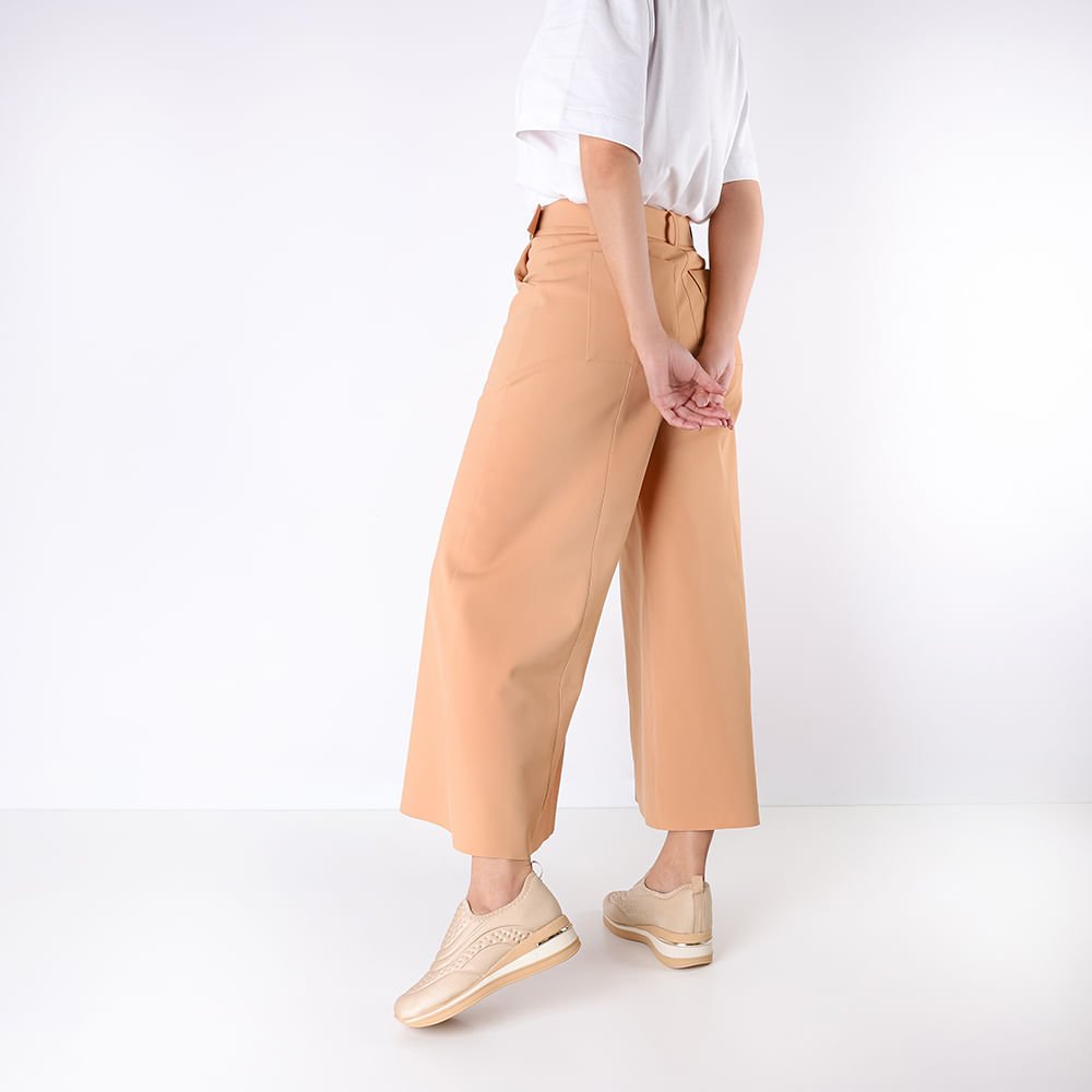 Tênis Casual Bege Elastano Detalhes Bege 4