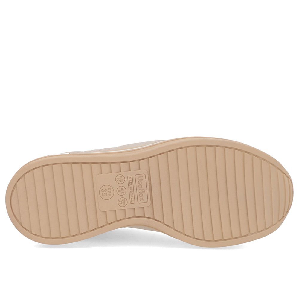 Tênis Casual Bege Elastano Detalhes Bege 5