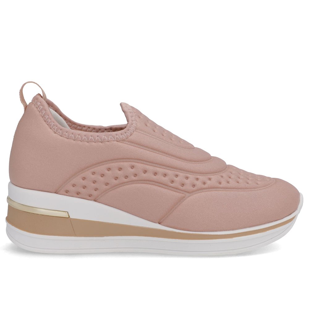 Tênis Casual Rosa Elastano Detalhes