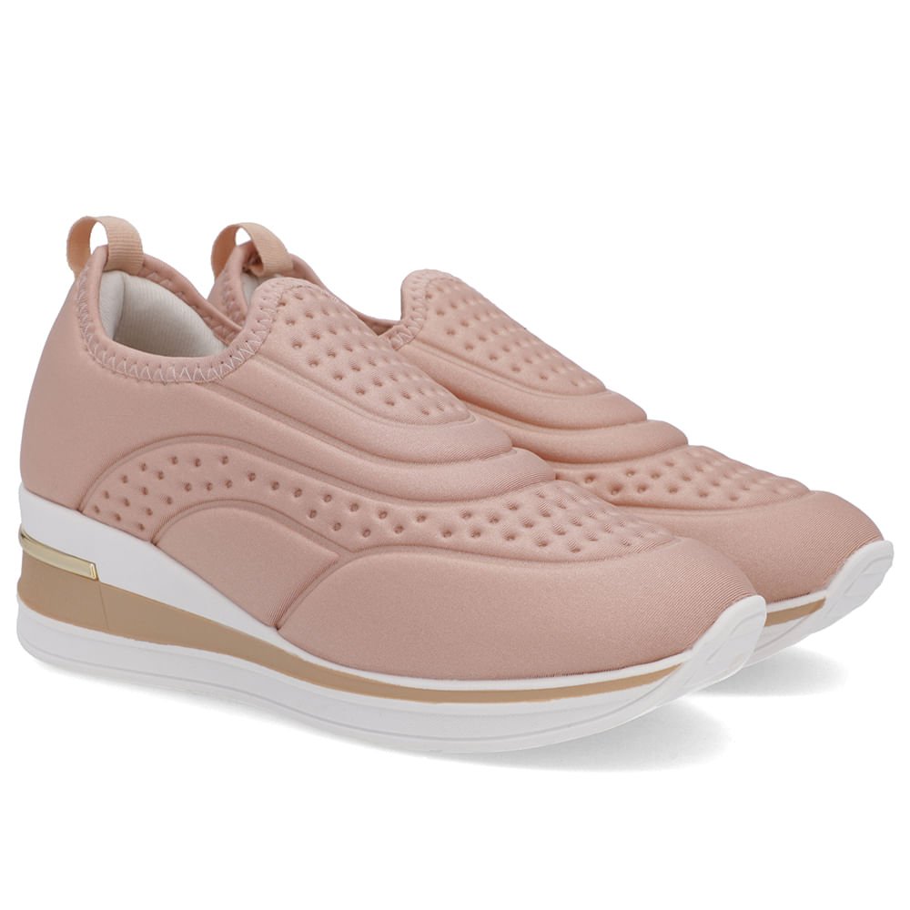 Tênis Casual Rosa Elastano Detalhes Rosa 2